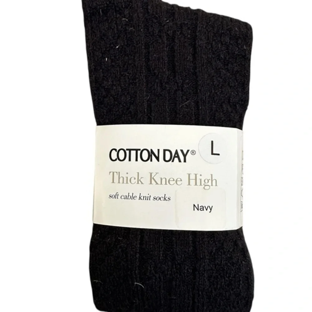 Navy Thick Knee High Socks